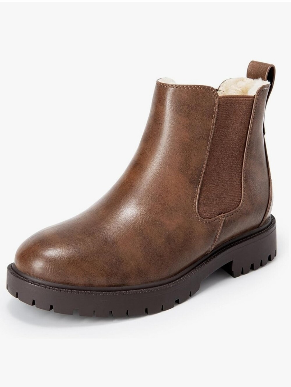 DREAM PAIRS Women's Chelsea Ankle Boots Winter Snow Booties Slip On Warm Fur